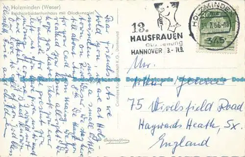 R045087 Holzminden. Weser. Reichsprasidentenhaus mit Glockenspiel. 1966