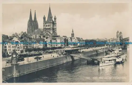 R045530 Köln. Blick von der Hangebrücke. Rheingold