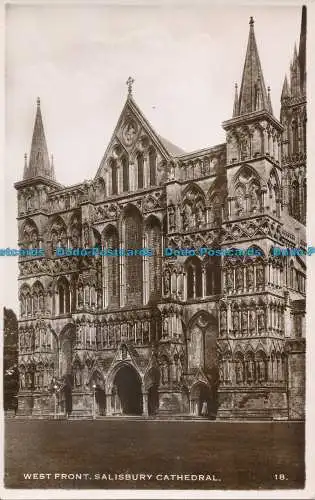 R046593 Westfront. Kathedrale von Salisbury. RP