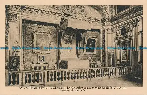 R046905 Versailles. Le Chateau La Chambre a Coucher de Louis XIV. E. Papeghin