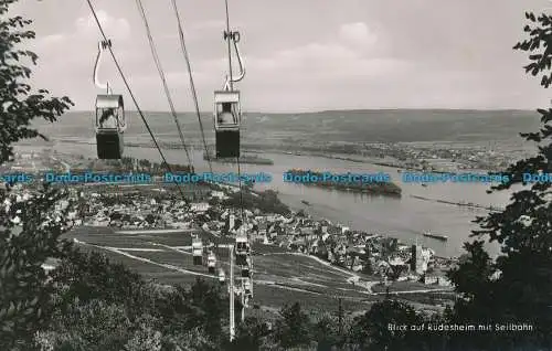 R046952 Blick auf Rüdesheim mit Seilbahn. V. Pallmann. RP