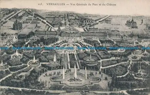 R047111 Versailles. Vue Generale du Parc et du Chateau. E. Le Deley