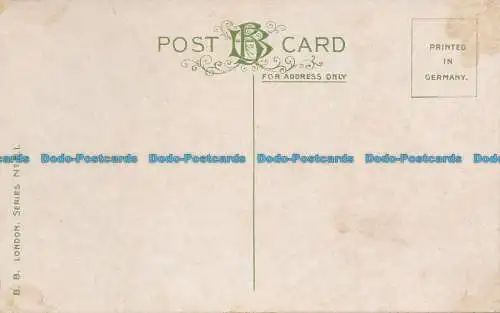 R047223 Alte Postkarte. Junge Frau. B. B. London