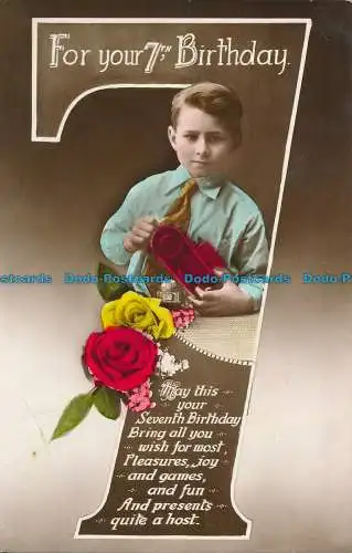R049792 Grüße. Zum 7. Geburtstag. Junge. RP. 1934