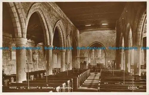 R049892 Schiff. Kirche St. Aidans. Bamburgh. Valentinstag. Nr 25889. RP