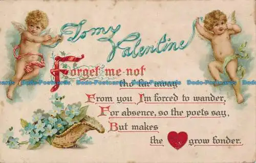 R049956 Alte Postkarte. Lomy Valentine. Engel. 1908