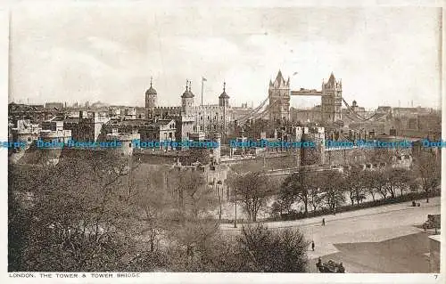 R050094 London. Tower und Tower Bridge. Photochrom