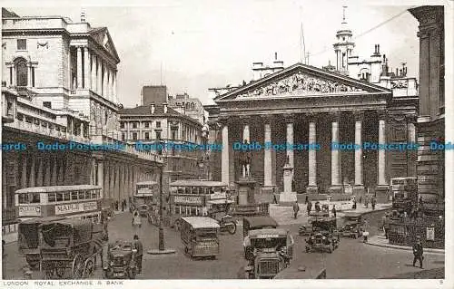 R050098 London. Royal Exchange und Bank. Photochrom