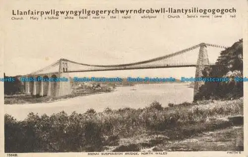 R050100 Menai Hängebrücke. Nordwales. Frith. Nr 1584B