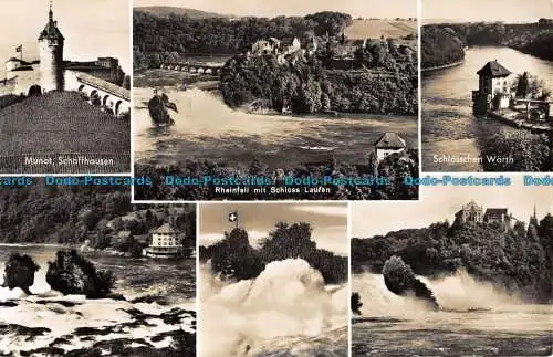 R051649 Rheinfall mit Schloss Laufen. Mehrfachansicht. E. Furter