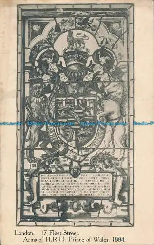 R050451 London. 17 Fleet Street. Wappen von H. R. H. Prince of Wales. stecken. 1910