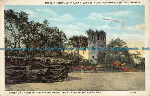 R051720 Turm und Ruinen des alten Panama vor 300 Jahren von Morgan zerstört. I.L.M