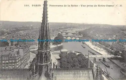 R051722 Paris. Panorama de la Seine. Vue prise de Notre Dame