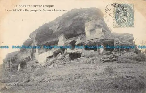 R052294 Brive. Un Groupe de Grottes a Lamouroux. 1906