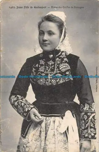 R052120 Jeune Fille de Quimper. Etude des Coiffes de Bretagne. Nr 1403