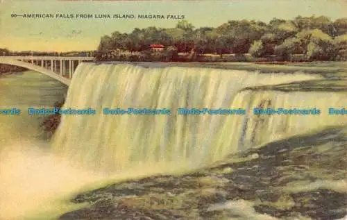 R051321 American Falls von Luna Island. Niagarafälle. Der Harris. 1949