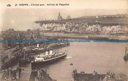R052872 Dieppe. L Avant Port. Ankunft du Paquebot. Nr 93