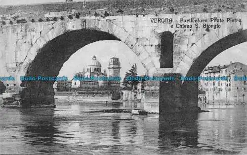 R052558 Verona. Particolare Ponte Pietro e Chiesa S. Giorgio