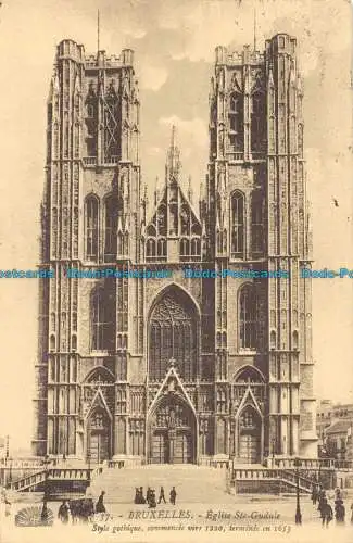 R053006 Bruxelles. Eglise St Gudule. Style Gothique. 1924