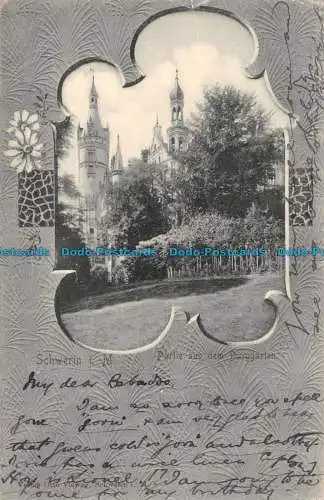 R053747 Schwerin i.M. Partie aus Dem Burggarten. 1907