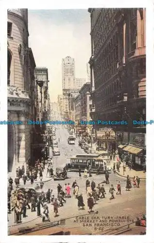 R054499 Seilbahn Drehteller bei Market und Powell Sts. San Francisco. I. C. Bard