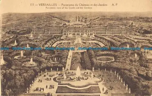 R054608 Versailles. Panoramablick auf das Schloss und die Gärten. Papeghin. Nr 1