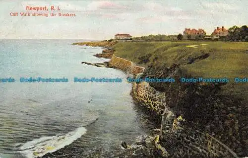 R054302 Newport R.I. Cliff Walk zeigt die Unterbrecher. Metropolotan