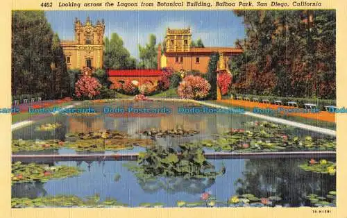 R054395 Blick über die Lagune von botanischen Gebäuden. Balboa Park. San Die