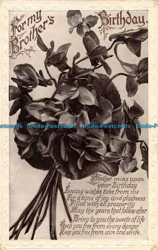R054934 Grüße. Zum Geburtstag meiner Brüder. Blumen
