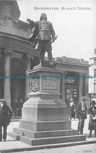 R054936 Bridgwater. Blakes Statue. Photochrom. Sepiaton