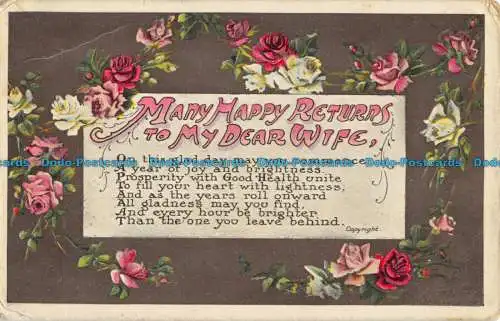 R056125 Grüße. viele glückliche Rücksendungen an meine liebe Frau. Ettlinger. 1916