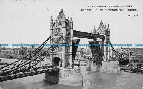 R059939 Tower Bridge. Schauturm. Zollhaus und Denkmal. London. 1906