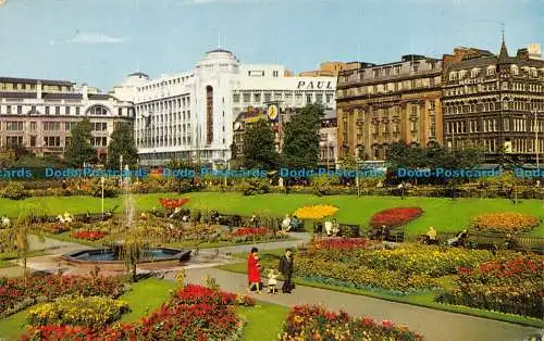 R066878 Manchester. Brunnen und Gärten Piccadilly. Bamforth. Farbe Glanz