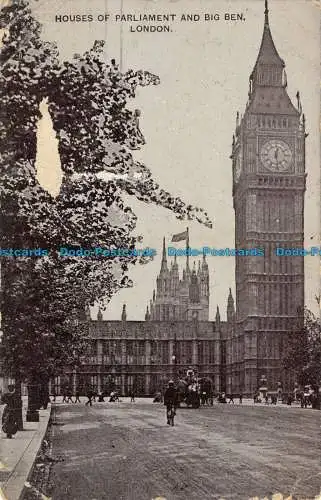 R067623 Houses of Parliament und Big Ben. London. Auto Foto. 1910