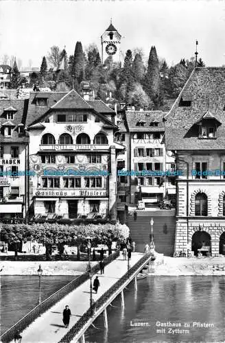 R067675 Luzern. Gasthaus zu Pfistern mit Zytturm. Fotoglob