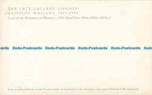 R071015 Postkarte. Torso des Denkmals für Blanqui. The Tate Gallery. London