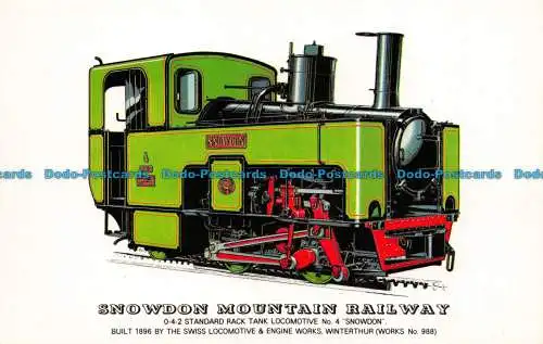 R070738 Snowdon Mountain Railway. 0 4 2 Standard Rack Tank Locomotive No 4 Snowd