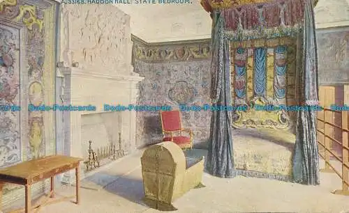 R070192 Haddon Hall. State Bedroom. Photochrom. Celesque. Nr A33168