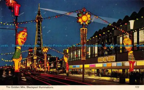R071692 Die Goldene Meile. Blackpool Illuminations. Bei Nacht. Bamforth