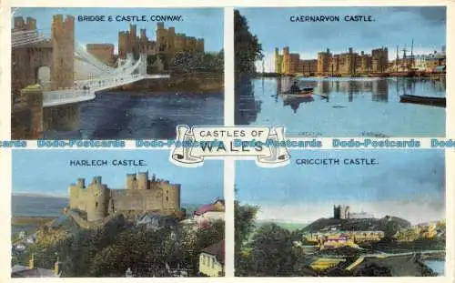 R082818 Castles of Wales. Mehrfachansicht. Dennis. 1958