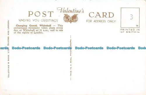 R083924 Die Wachablösung. Whitehall. London. Valentinstag. Nr 72306. RP