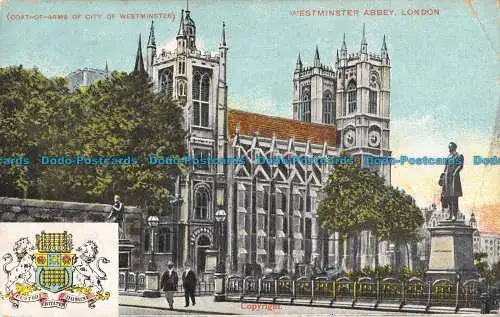 R091017 Westminster Abbey. London. Wappen der Stadt Westminster. 1905