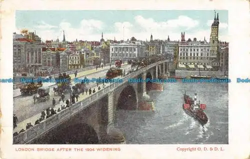 R092106 London Bridge nach der Verbreiterung von 1904. G.D. und D.L. 1904