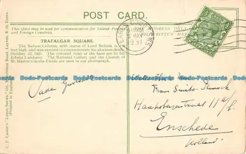 R091272 London. Trafalgar Square. C. F. Castles Lesco Serie 125. 1931