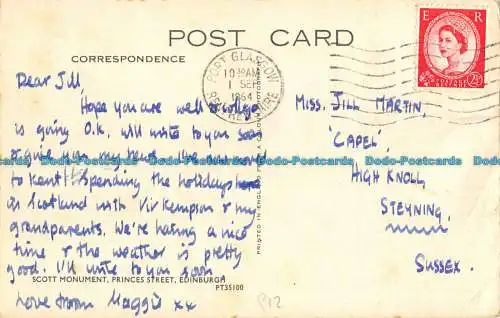 R092860 Scott Monument. Princes Street. Edinburgh. 1964