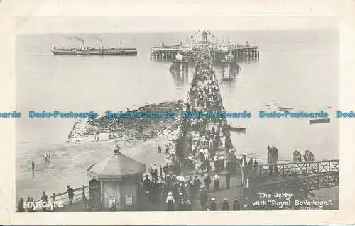 R094005 Der Steg mit Royal Sovereign. Sturm und Polden. Gummistiefel. 1907