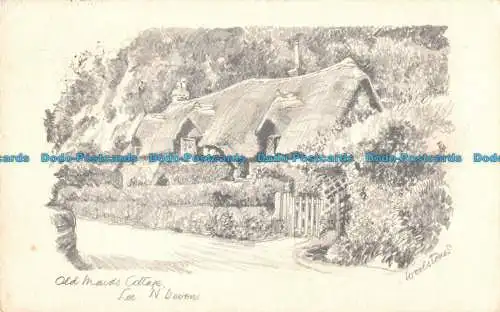 R091612 Old Maids Cottage. Lee. N. Devon. Milton. Bleistiftskizze. 1935