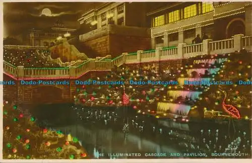 R094096 Die beleuchtete Kaskade und Pavillon. Bournemouth. Sonniger Süden. 1945