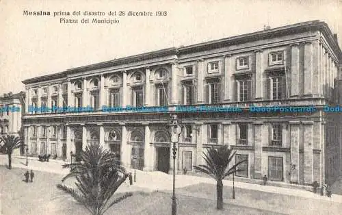 R093464 Messina Prima del Disastro del 28 Dicembre 1903 Piazza del Municipio