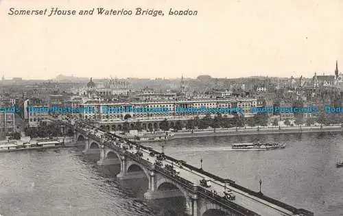 R094288 Somerset House und Waterloo Bridge. London. Valentine